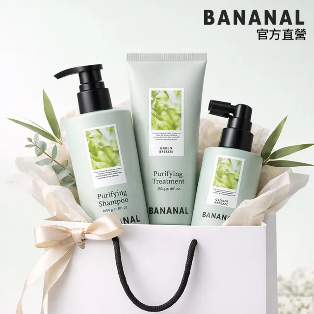 【BANANAL】寵愛限定 韓國香氛洗護髮3件組_附提袋(深層/滋養/控油洗髮精/潤髮/髮油)