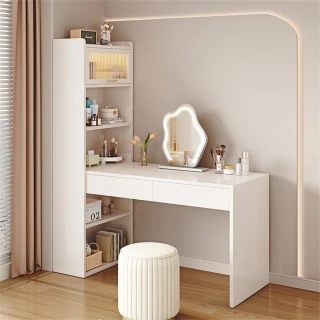 新川 臥室轉角書桌書櫃一體化妝臺 化妝桌(書桌 桌子 小戶型收納櫃 100CM)