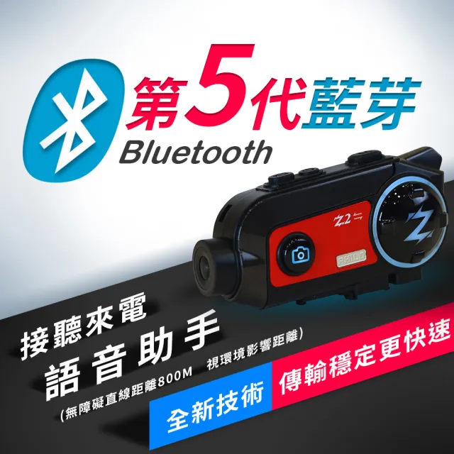 【Philo 飛樂】官方旗艦店 2入組 全新升級Z2雙向版安全帽耳機(降躁/廣角/藍牙主被動連線/贈64G卡)