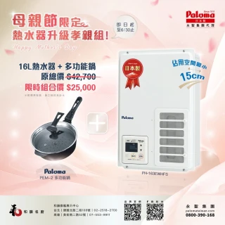 【PALOMA 百熱美】日本製 熱水器 PH-163EWHFS (含基本安裝 耗材另計 16公升熱水器)