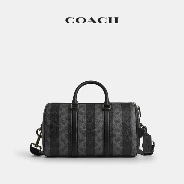 【COACH】蔻馳官方直營 VENTURER 27 經典標誌條紋圖案行李袋 旅行袋 斜背包(CEK65)