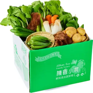 【機善小農_蔬菜箱 每週出箱】雲林縣古坑_家庭箱14件(有機友善/產地鮮採直送/支持家鄉好農產)