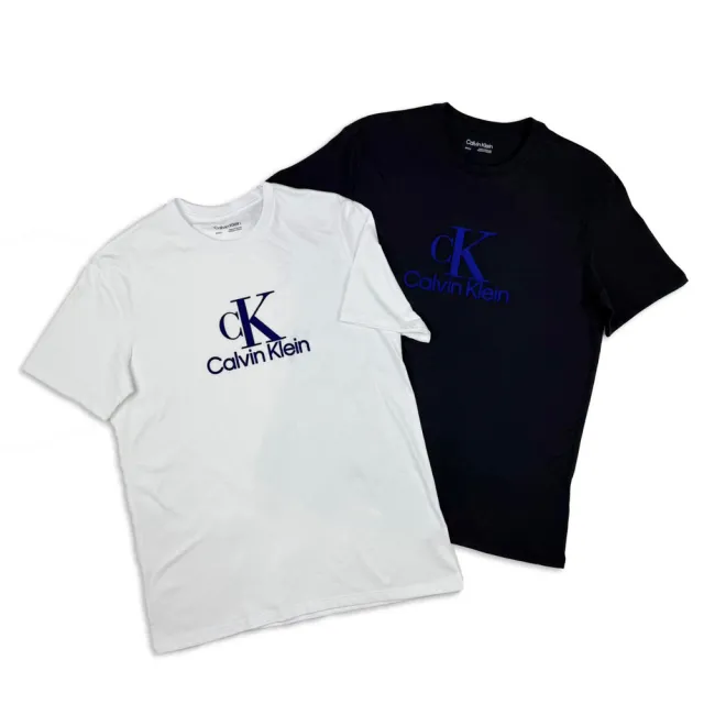 【Calvin Klein】植絨新質感 CK短T 藍標 Calvin Klein純棉 T恤 CK上衣(1448)