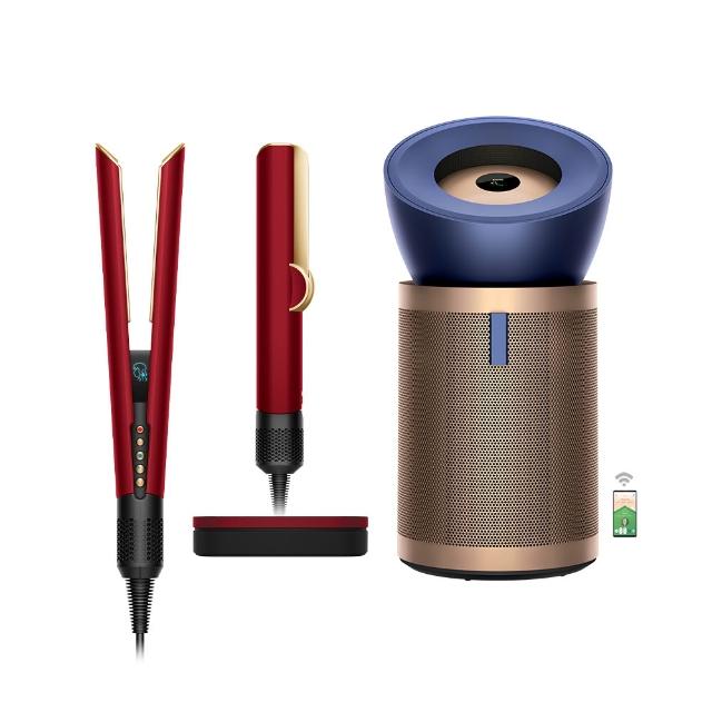 【dyson 戴森】HT01 二合一吹風直髮器 (絲絨紅禮盒版) + BP04 強效極靜甲醛偵測空氣清淨機 (超值組)