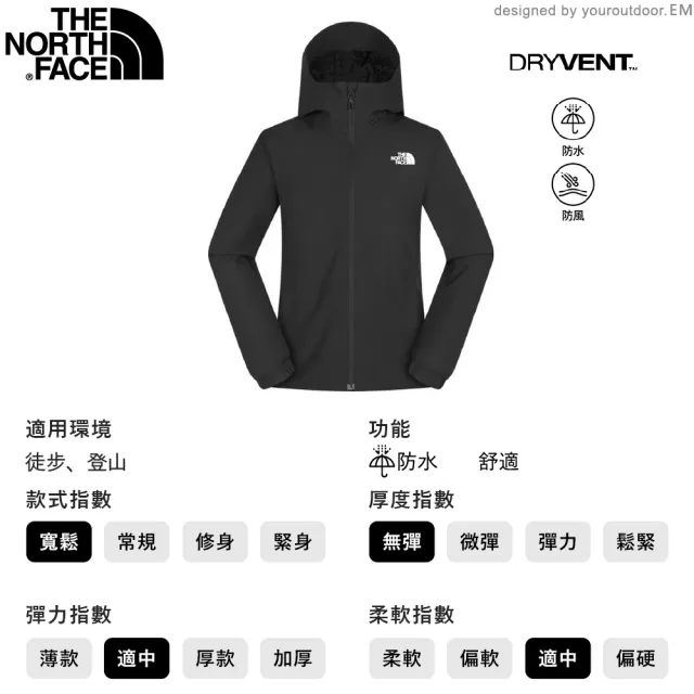 【The North Face】女 DV單件式防水化纖外套《黑》8HRN/防水外套/化纖保暖/登山