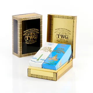 【TWG Tea】時尚茶罐雙入禮盒組 凡多姆廣場茶100g+亞歷山大綠茶 100g(綠茶)