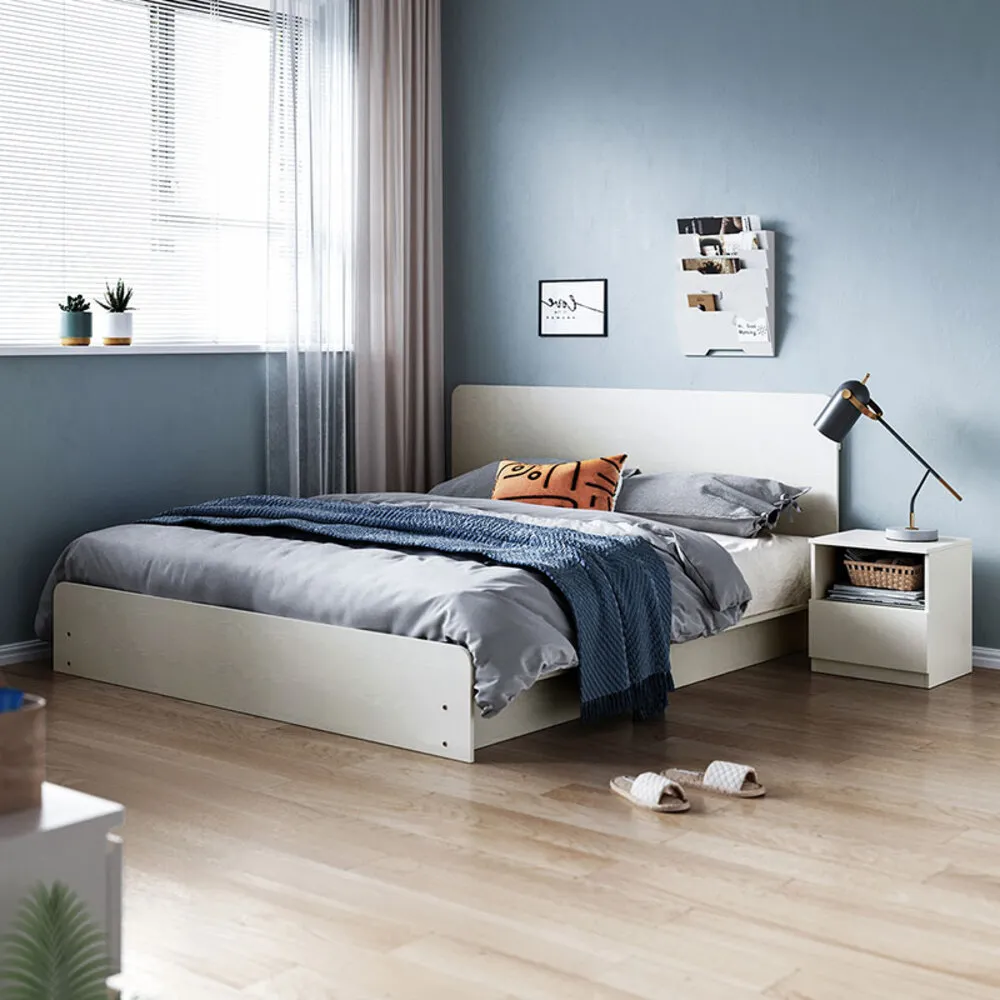 【hoi! 好好生活】Linsy簡約清新雙人床架150x190 白色 NE1A