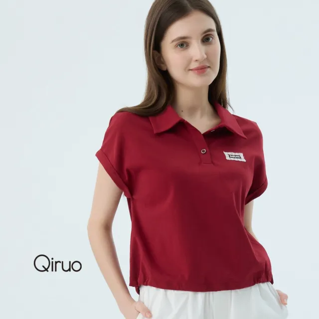 【Qiruo 奇若名品】專櫃精品紅色POLO短袖上衣2534A 棉質女裝