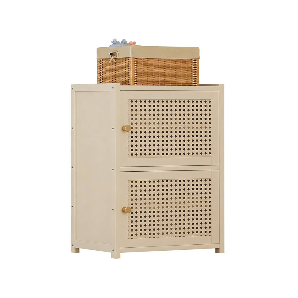 奶油風多層夾縫鞋櫃（43×33×68cm 4層 奶白色 長虹玻璃 可拆層板）