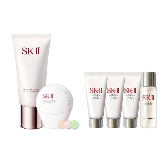 【SK-II】官方直營 CC霜30g+潔面乳120g(五合一小白球/自然膚或玫瑰粉/新客入手)