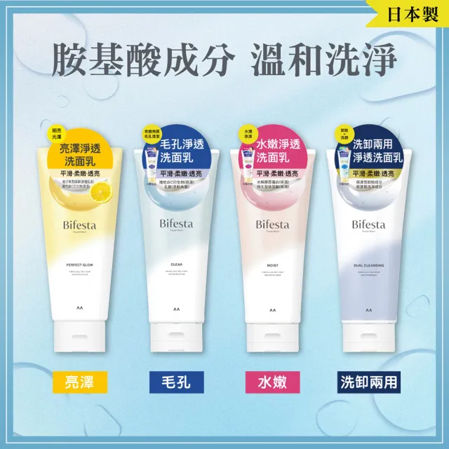【Bifesta 碧菲絲特】淨透洗面乳120g*3(多款任選)
