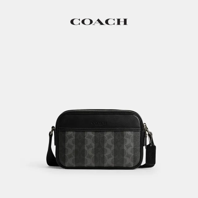 【COACH】蔻馳官方直營 GRAHAM經典標誌條紋圖案斜背手袋 斜背包(CDX92)