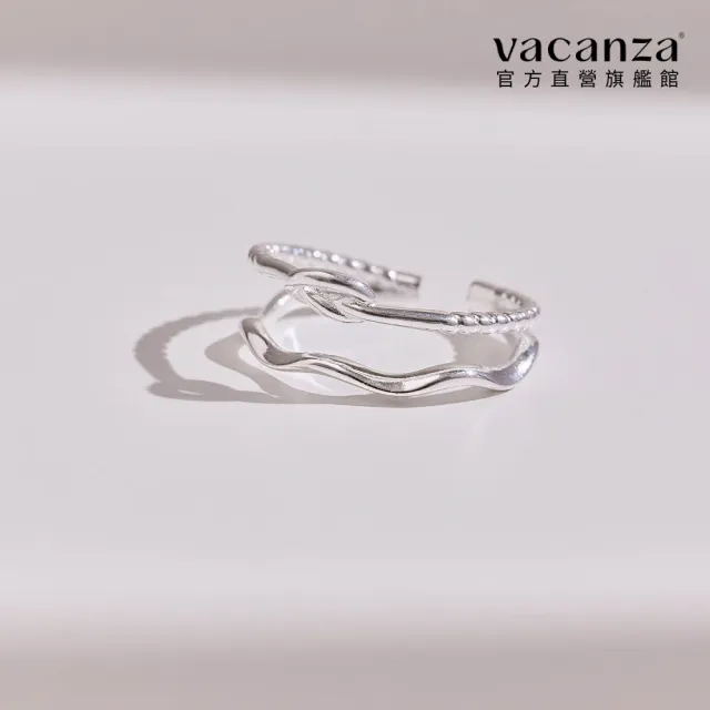 【vacanza】雙層褶皺麻花結 925純銀飾品 純銀戒指(抗過敏 情人節禮物 生日禮物)
