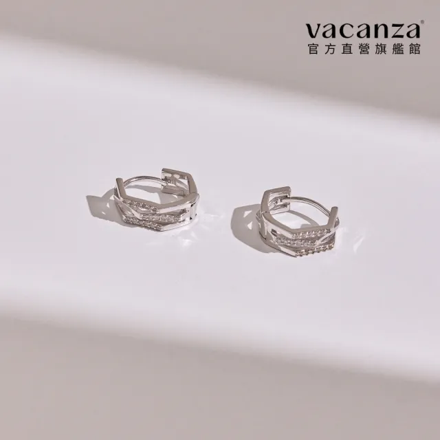 【vacanza】三層交錯 925純銀飾品 純銀耳環(抗過敏 七夕禮物 生日禮物)