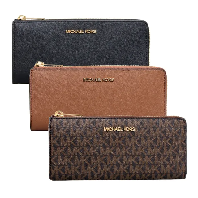 【Michael Kors】MK JET SET TRAVEL防刮皮革L型拉鍊式長夾 /MK長夾(多款任選)