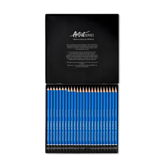 【STAEDTLER 施德樓】施德樓 頂級藍桿素描鉛筆-24入 鐵盒裝 MS100-G24