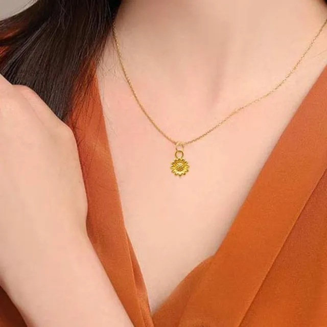 【Penny 珮妮】999黃金 迷你向日葵 項鍊吊墜(母親節 交換禮物 送女友 生日 情人節 尾牙 新年禮物 結婚)