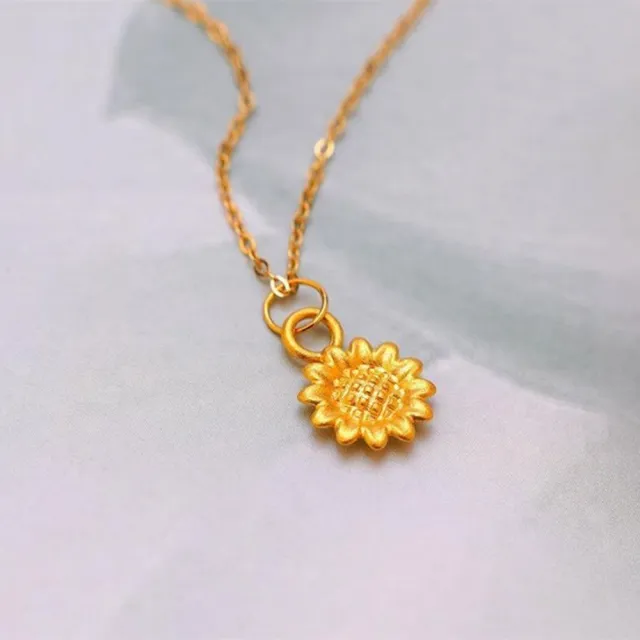 【Penny 珮妮】999黃金 迷你向日葵 項鍊吊墜(母親節 交換禮物 送女友 生日 情人節 尾牙 新年禮物 結婚)