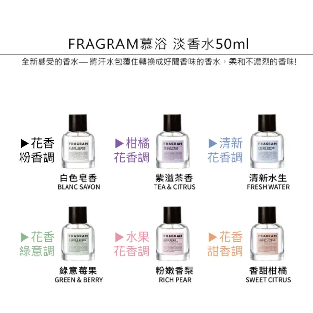 【FRAGRAM 慕浴】白色皂香淡香水50ml(專櫃公司貨)