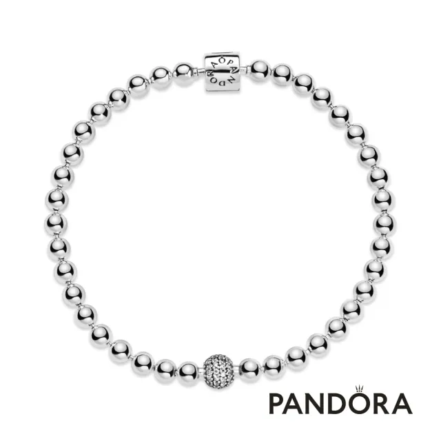 【Pandora 潘多拉】珠飾密鑲寶石手鏈