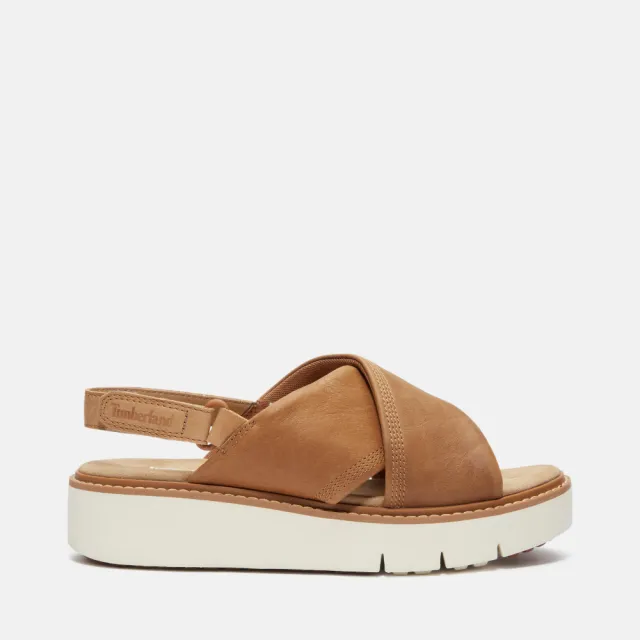 【Timberland】女款淺小麥色後帶式皮革涼鞋(A415JEN2)