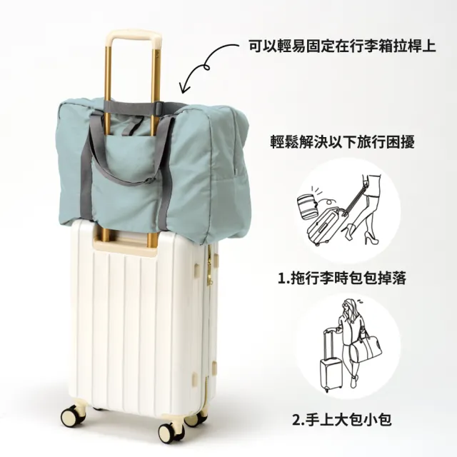 【台隆手創館】日本gowell摺疊收納拉桿行李袋45L(折疊旅行袋 拉桿包 登機包 收納袋 托特包 購物袋)