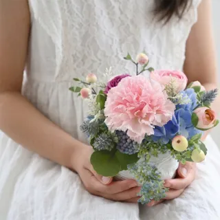 【HUGO DECO 榆果傢飾】淺粉康乃馨氣質香氛花禮(母親節/花禮/佈置/禮物/永不凋零)
