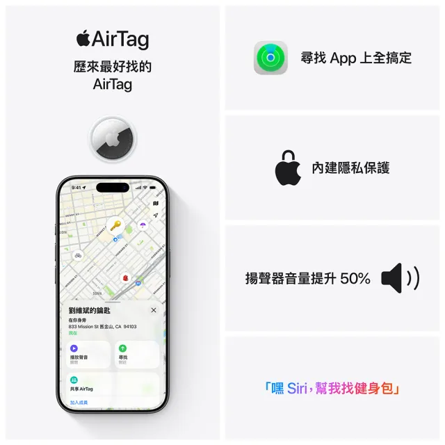 【Apple】AirTag2 (MFE94TA/A)(一入組)