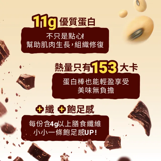 【THE VEGAN 樂維根】大豆蛋白棒 巧克力花生口味 盒裝12支裝 純素植物性蛋白 大豆蛋白 蛋白質