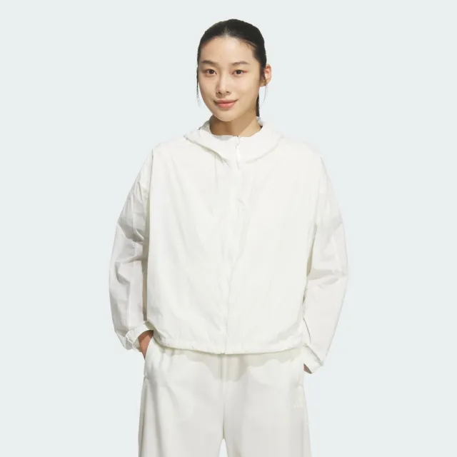 【adidas 愛迪達】運動 休閒 連帽 女外套 FAV WV JKT2(KS2861)