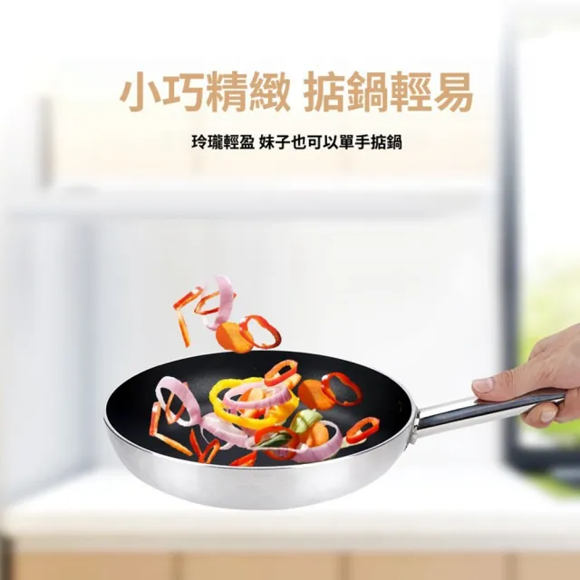 【Quality 聚家】平底鍋 煎鍋 炒菜鍋 不粘鍋 牛排鍋 28CM/不挑爐竈/導熱均勻/超輕量鍋身