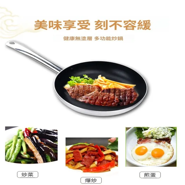 【Quality 聚家】平底鍋 煎鍋 炒菜鍋 不粘鍋 牛排鍋 28CM/不挑爐竈/導熱均勻/超輕量鍋身