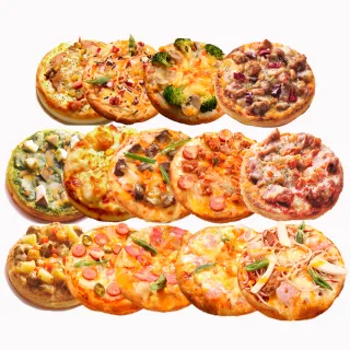 【瑪莉屋口袋比薩】6吋披薩14片組(7款厚皮口味+7款薄皮口味 全口味各一片)