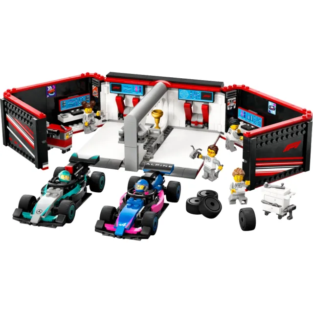 【LEGO 樂高】城市系列 60444 F1車庫和 Mercedes-AMG 與 Alpine 汽車(Formula1 賓士 禮物)