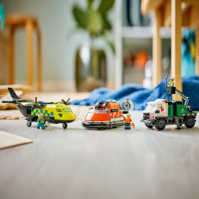 【LEGO 樂高】城市系列 60505 飛機、作業車和氣墊船混搭套裝(玩具車 創意力遊戲 積木 玩具)