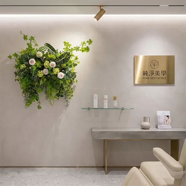【HUGO DECO 榆果傢飾】茶花綠植栽生態壁飾/免運專人配送限雙北市(擬真植物/電箱佈置/居家佈置/壁面裝飾)