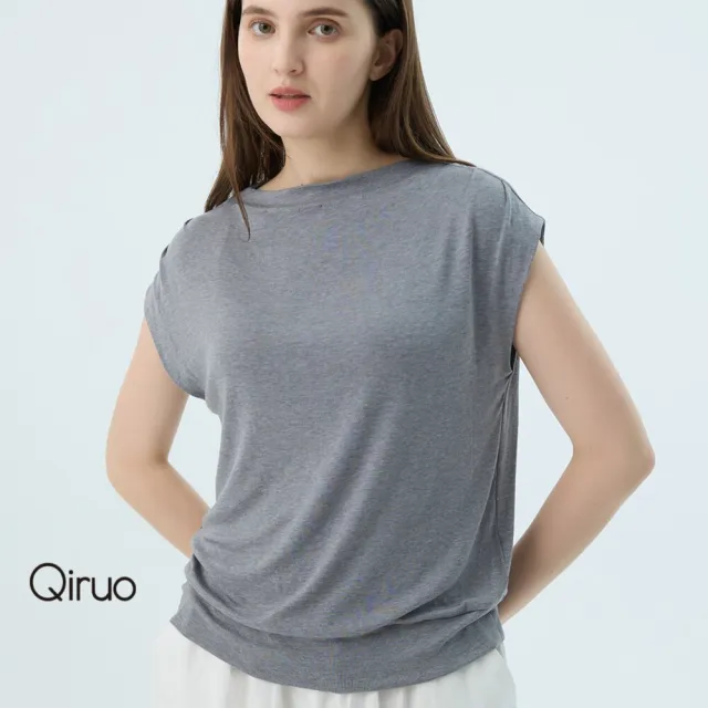 【Qiruo 奇若名品】專櫃女裝灰色上衣7321A 舒適純棉T☆ 