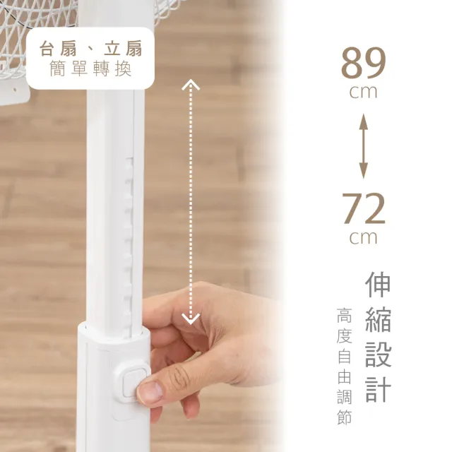 【KINYO】14吋電子直立伸降電風扇