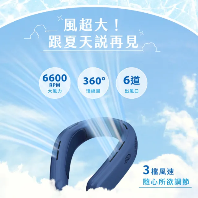 【HERAN 禾聯】製冷掛脖風扇(HUF-12HM01B/HUF-12HM01W)