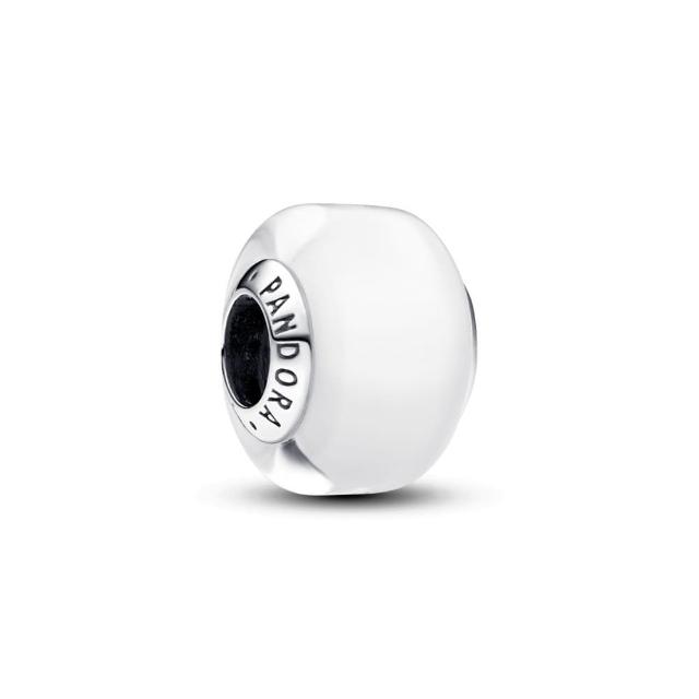 【Pandora 潘多拉】白色小巧 Murano 琉璃串飾