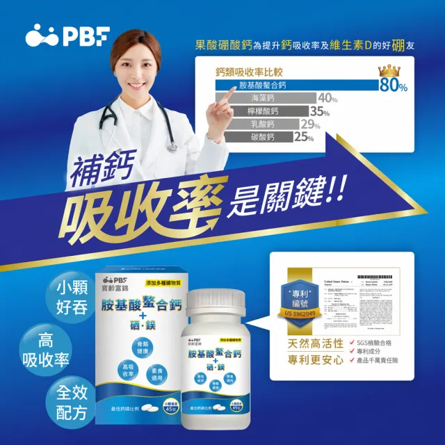【寶齡富錦】胺基酸螯合鈣(45碇/盒)