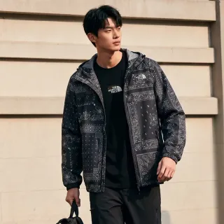 【The North Face】線上獨家款｜北面男款DWR防潑水滿版腰果花圖騰連帽外套(多款任選)