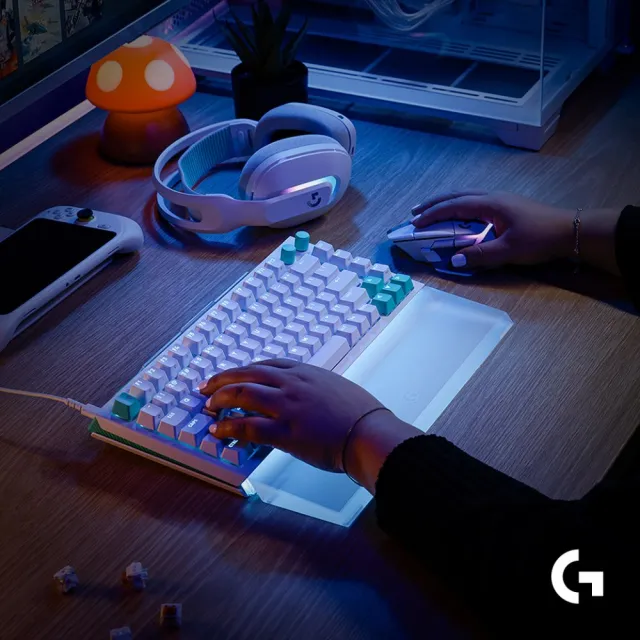 【Logitech G】G512 X 75 類比機械雙軸有線電競鍵盤 + 磨砂透明壓克力手托