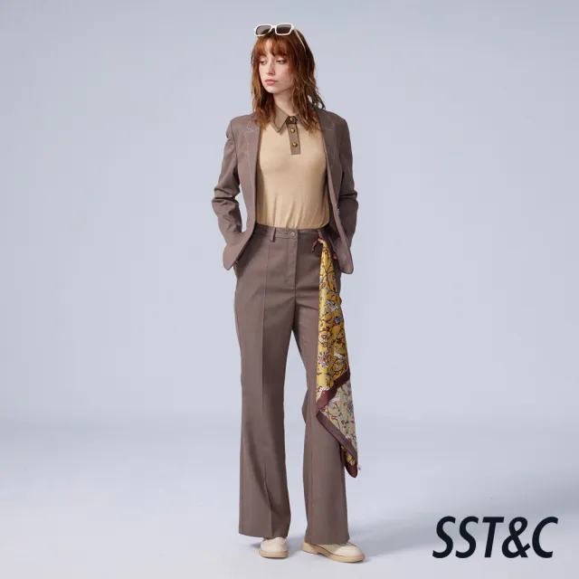 【SST&C】女裝_深棕色繡線裝飾假領休閒西外82126307003(換季55折)