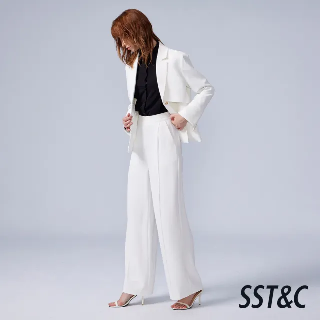 【SST&C】女裝_白色經典寬直筒長褲82126316002(換季55折)