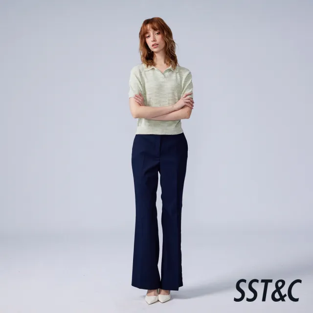 【SST&C】女裝_藏青喇叭休閒長褲82126316004(換季55折)