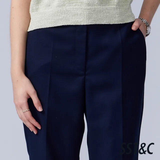 【SST&C】女裝_藏青喇叭休閒長褲82126316004(換季55折)