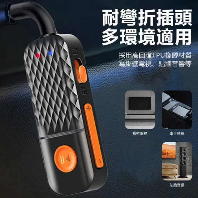 【Nil】T90 3.5mm藍牙音頻接收器 藍牙5.4車載飛機AUX無線適配器 音響電腦電視耳機發射器