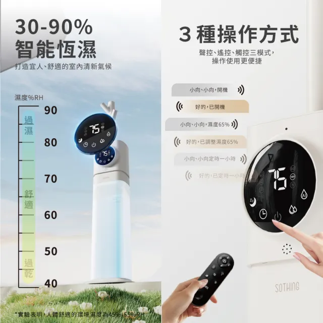 【SOTHING 向物】7L靜音遙控/語音氛圍加濕器 繚繞(靜音加濕器 芳療加濕器 水氧機 香氛機)