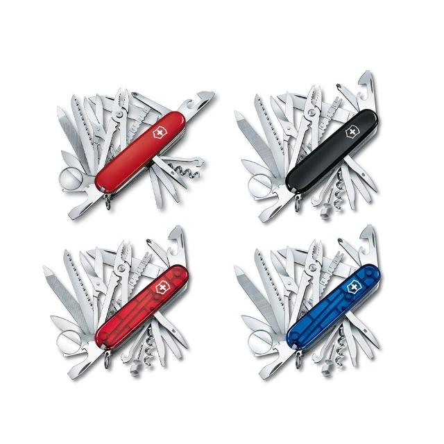 【VICTORINOX 瑞士維氏】Swiss Champ 33用冠軍刀 紅/黑/透紅/透藍(1.6795/1.6795.3/1.6795.T/1.6795.T2)